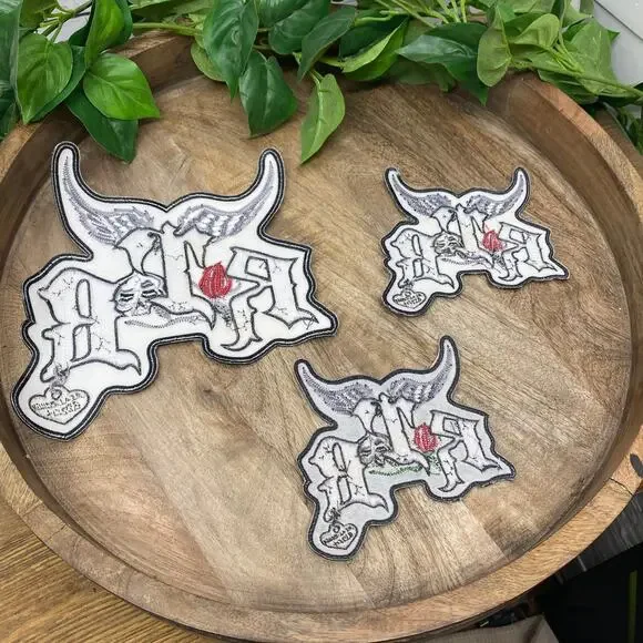 RTB Real Tough Babe Patches Biker Babe Coat Iron On Bling Eyes Display Pieces - Picture 5 of 5